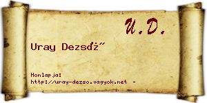 Uray Dezső névjegykártya