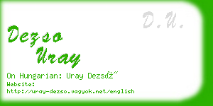 dezso uray business card